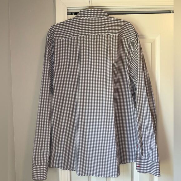 UNTUCKit Men's Grey and White Checkered Dress Shirt Size XLT - Picture 3 of 4
